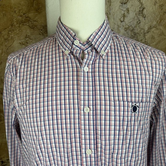 Simply Southern Men's Long Sleeve Plaid Button Down Shirt Size Large Turtle Logo - Picture 3 of 8